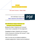 ECO 365 Week 3 Apply Elasticity and Consumer Choice Homework