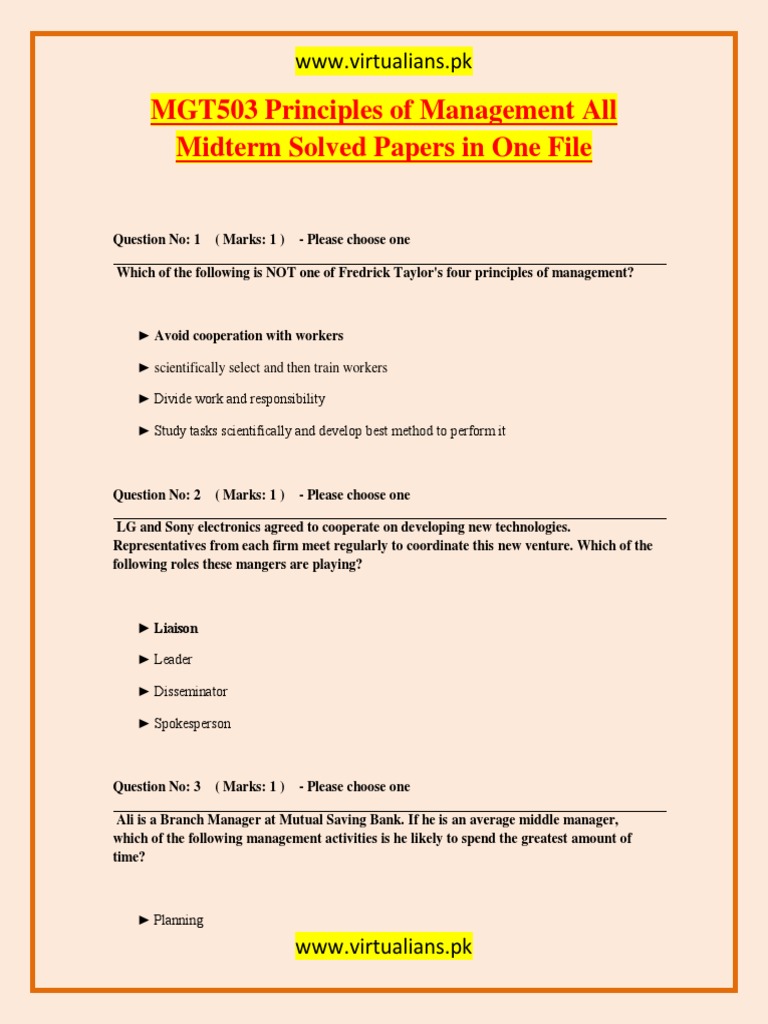 Mgt101hk1 principles of management midterm exam essay 03 image