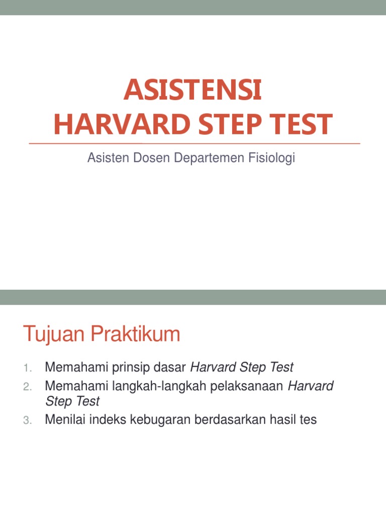 Panduan Pelaksanaan Harvard Step Test | PDF | Memasak, Makanan ...