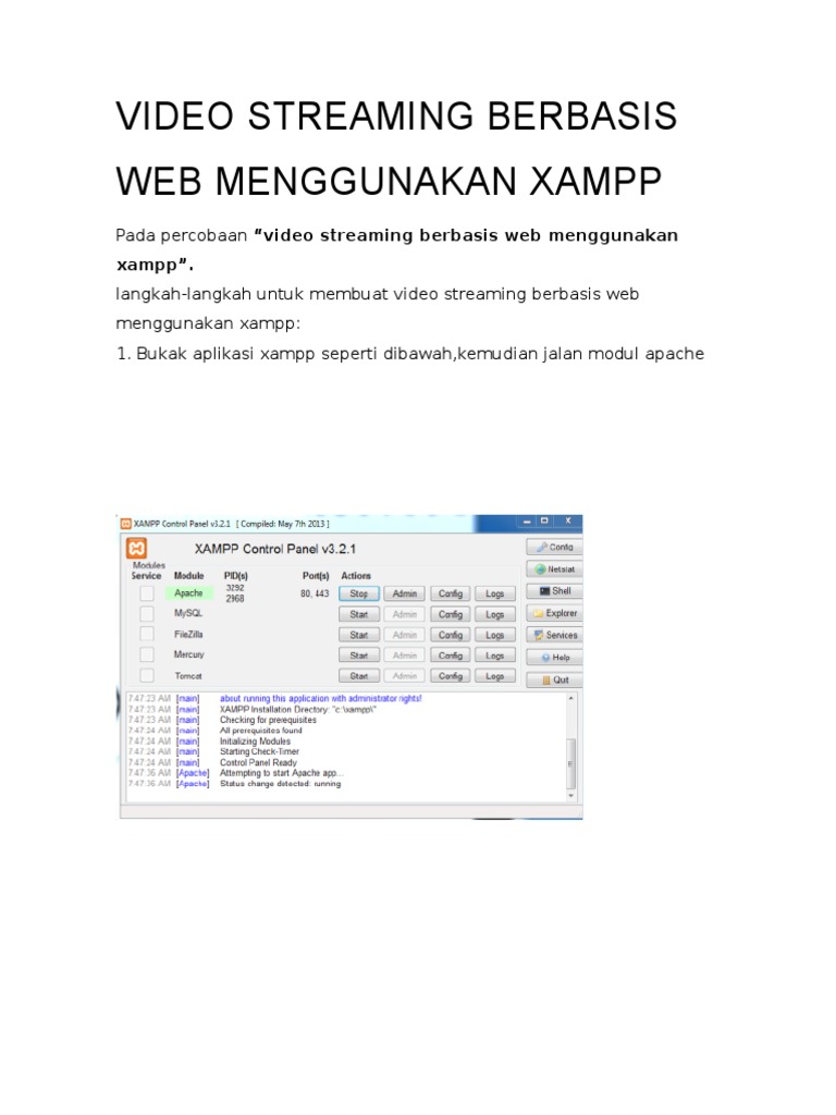 Video Streaming Berbasis  Menggunakan Xampp PDF