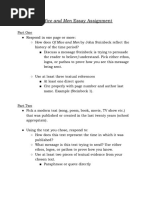 Of Mice and Men Assignment Sheet