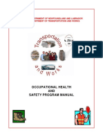 Occupational Health and Safety Program Manual Dept of Transportation and Works