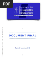 [FRA] Rencontre des Responsables de Vocations – DOCUMENT FINAL