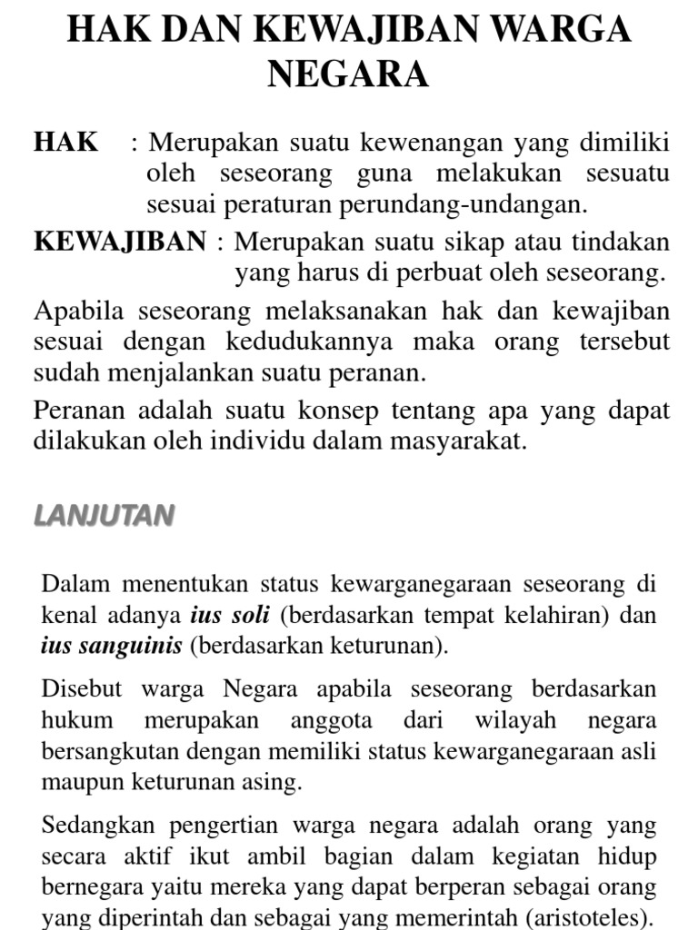 Hak Dan Kewajiban Warga Negara Pdf