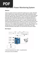 IOT Solar Power Monitoring System