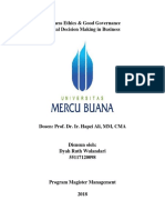 11, BE&GG, Dyah Ruth Wulandari, Hapzi Ali, Etika & Bisnis, Ethical Decision Making in BBusiness, Universitas Mercu Buana, 2018