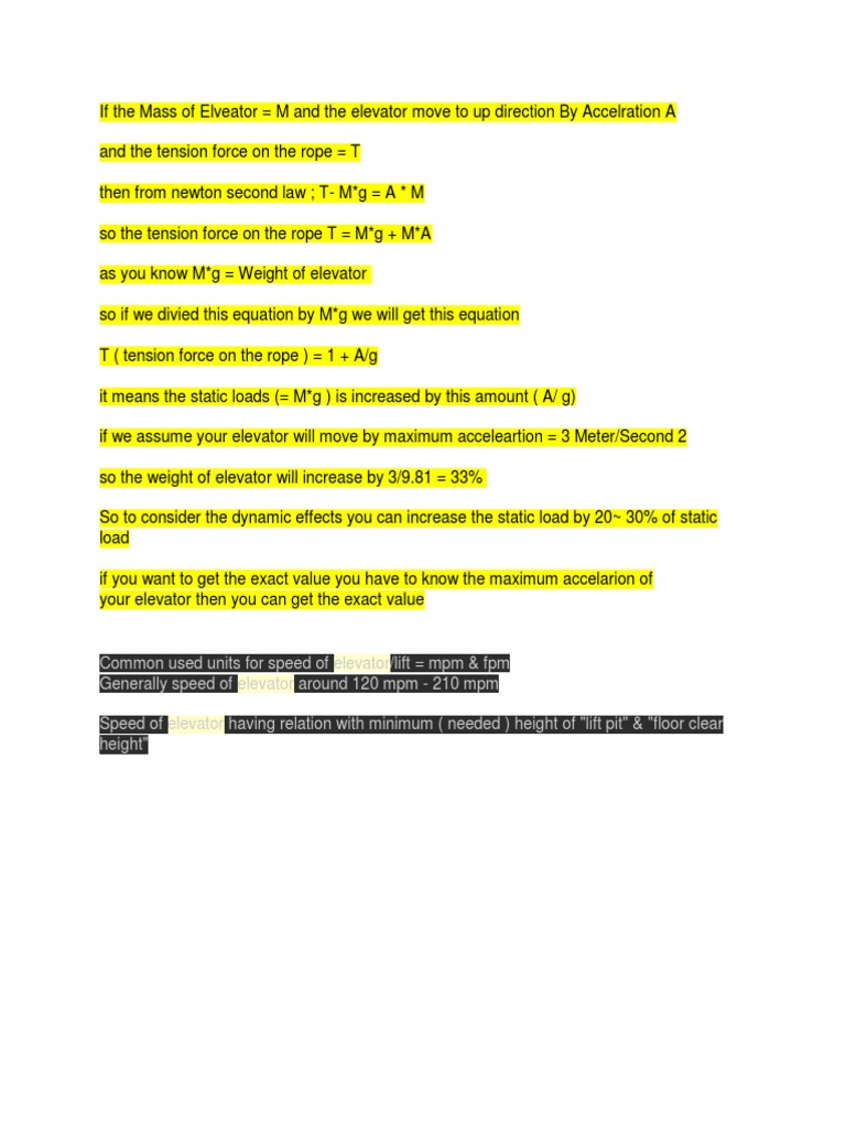 Basics Of Elevator Pdf