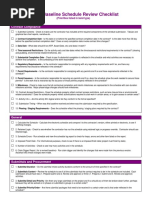 Schedule Review Checklist