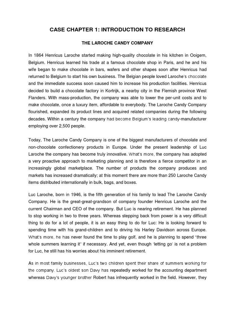 Ch01 Casesstudy For Uma Candy Chocolate