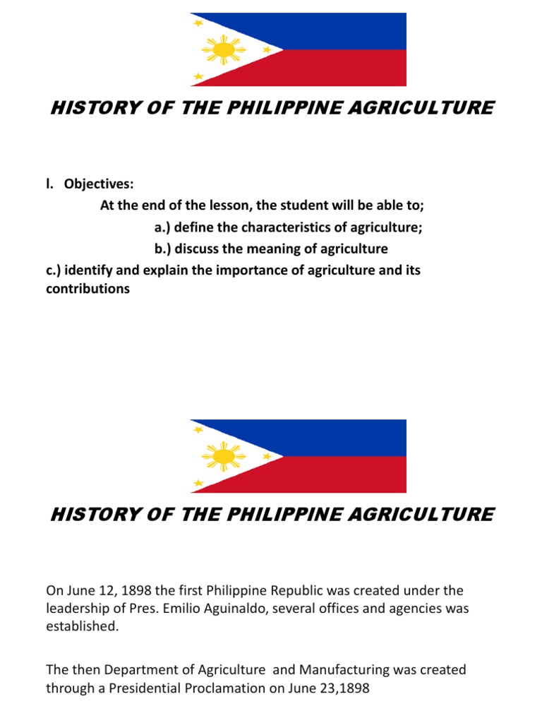 History of Philippine Agriculture | PDF | Agriculture | Foods