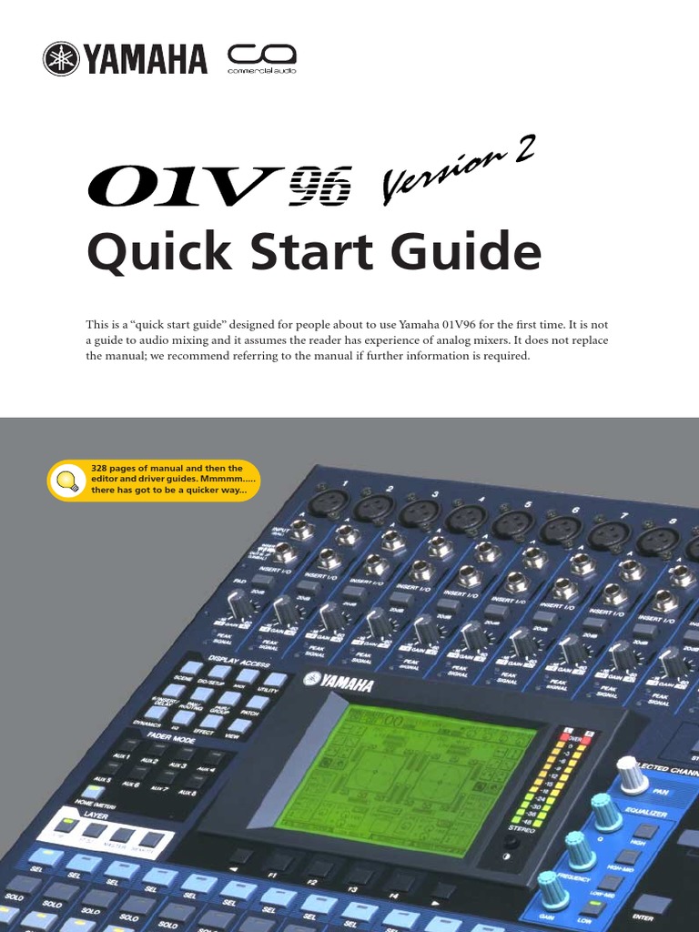 Yamaha 01V96 Quick Start Guide | PDF | Sound Recording | Sound ...
