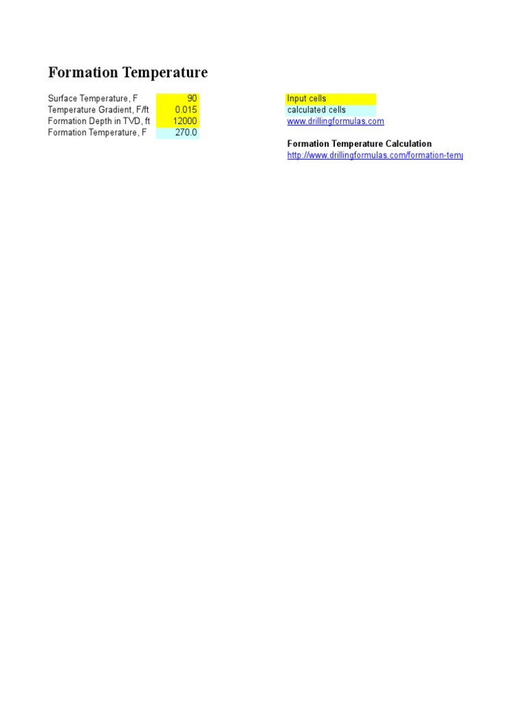 Formation Temperature Calculation Guide | PDF | Computers | Technology ...