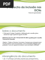 Espectro da inclusão nas DCNs