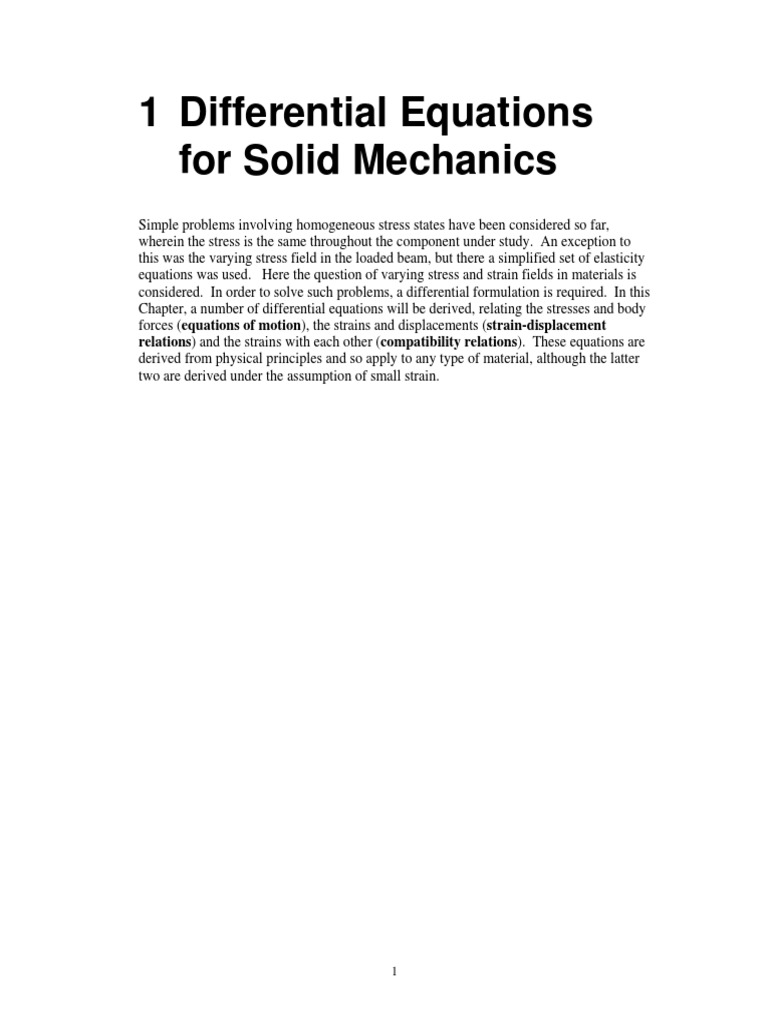 01 DifferentialEquations Complete PDF | PDF | Deformation (Mechanics ...