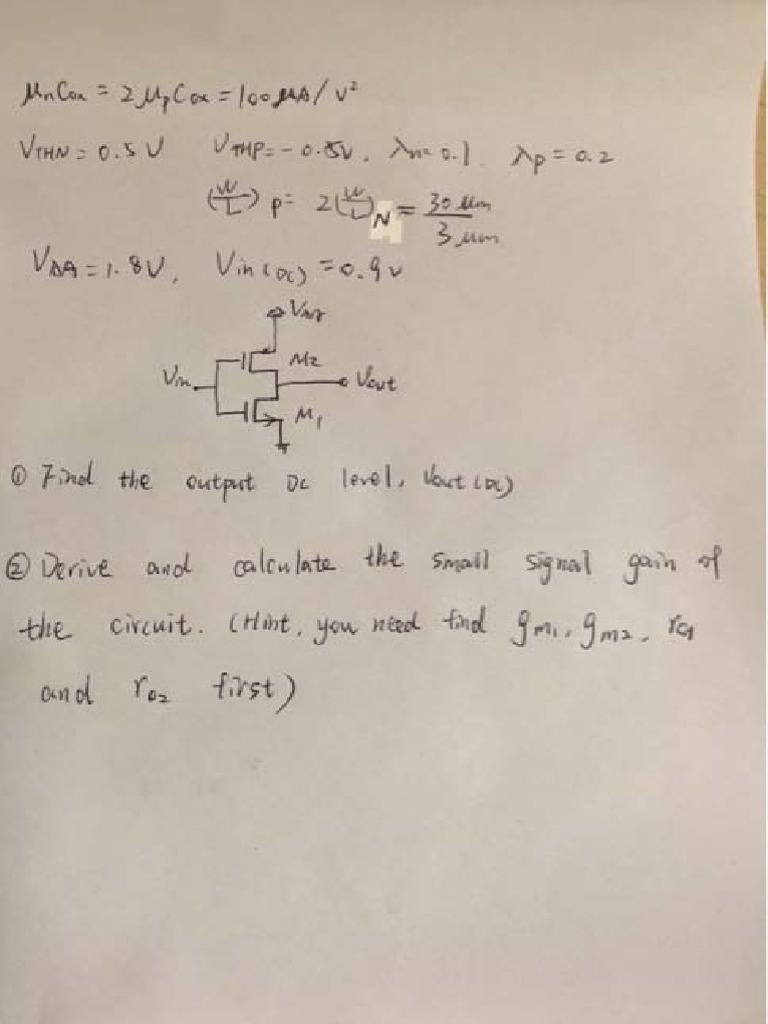 Problem in Cmos Inverter | PDF