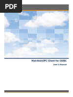 Matrikonopc Client For Odbc: User'S Manual