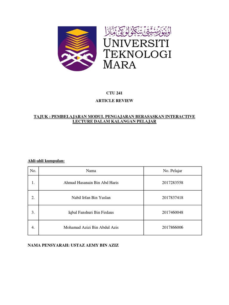 Ctu Article Review Pdf
