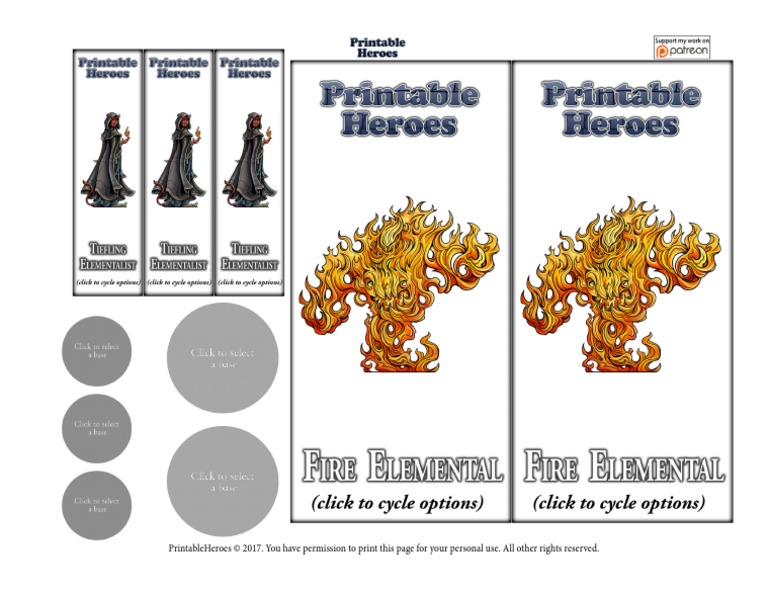 PrintableHeroes Tiefling Elementalist 01 Free | PDF