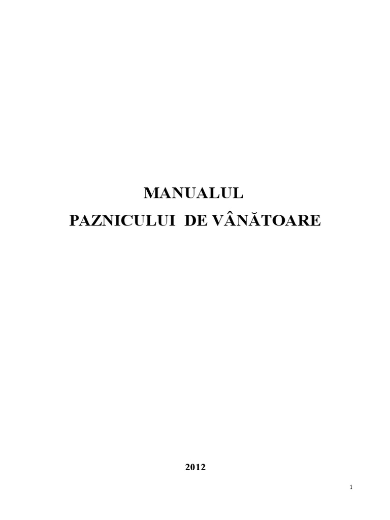 Manualul Paznicului de Vanatoare  PDF