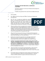 Conditions of Assistance for Part Time Study & CPD