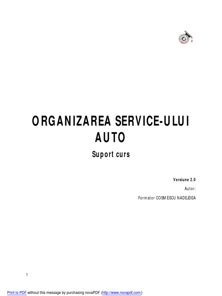 Organizarea Service-Ului Auto PDF | PDF