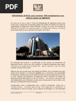 SEGURANÇA SOCIAL Quer Encafuar 1500 Trabalhadores Num Edifício Repleto de AMIANTO