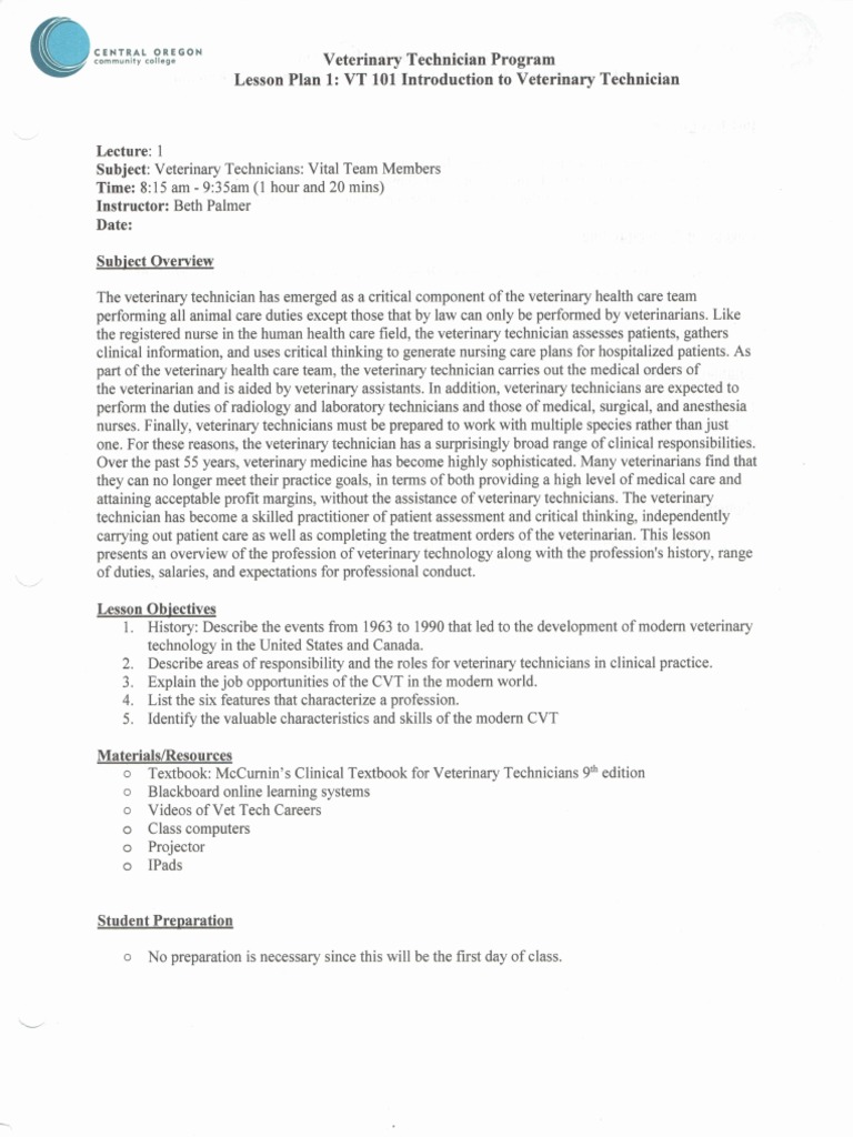 Intro to Veterinary Technician Roles | PDF | Veterinary Medicine ...