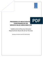 Programa de Induccion Servicio Salud Araucania Sur. Resolucion N°5313 05.08.2016