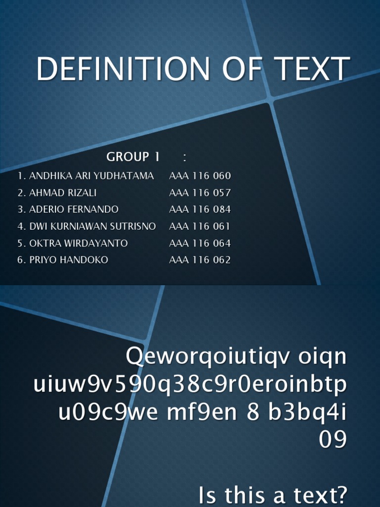 Definition of A Text | PDF | Sentence (Linguistics) | Semantics