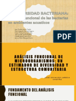 Analisis Funcional de Las Bacteria en Medios Acuaticos