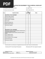 F034 - Contractor Equipment & Tool Arrival Checklist - v1.1