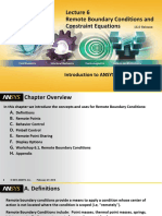 Remote Boundary Conditions and Constraint Equations: Introduction To ANSYS Mechanical