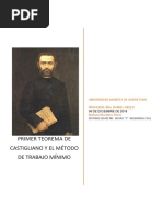 Primer Teorema de Castigliano y El Método de Trabajo Mínimo