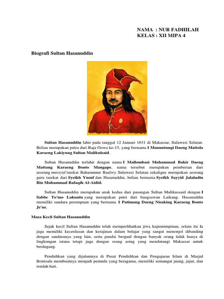 Biografi Sultan Hasanuddin