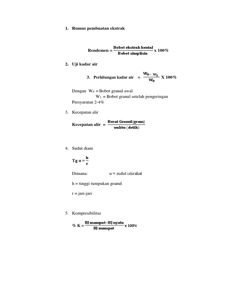 Rumus Perhitungan Rendemen Ekstrak | PDF | Metode & Bahan Ajar