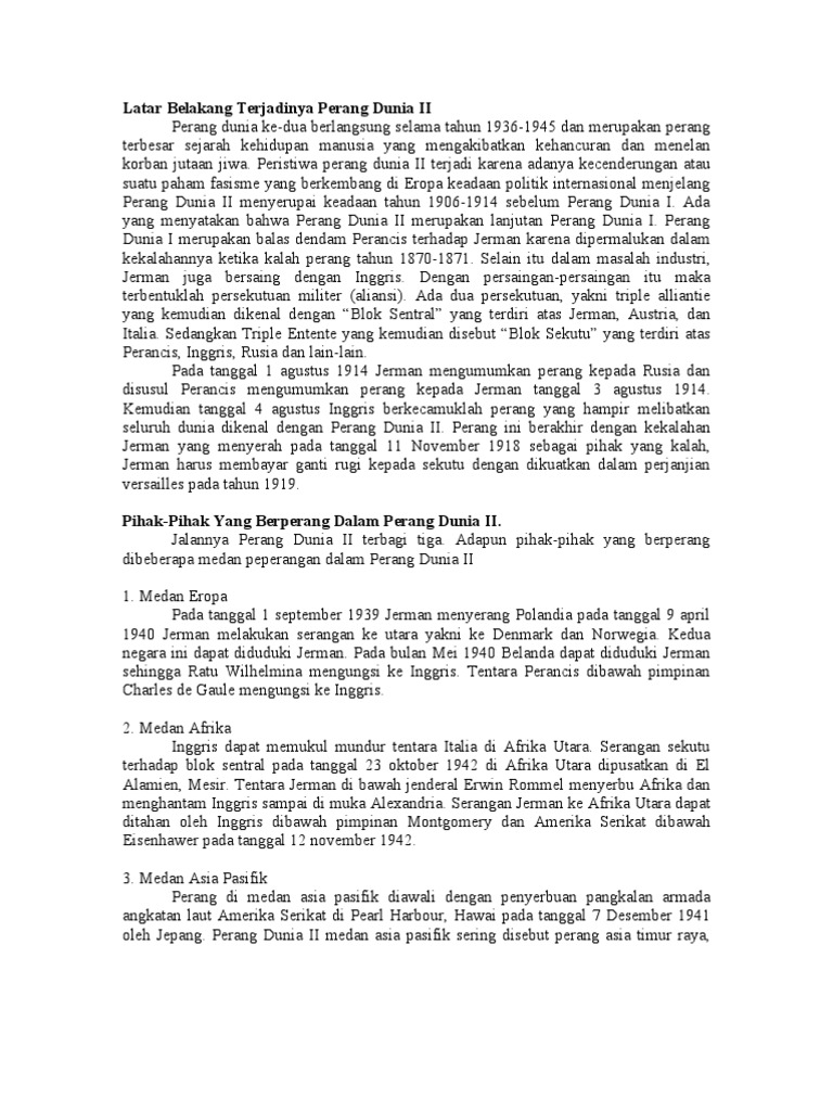 Latar Belakang Terjadinya Perang Dunia II PDF