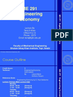 ME 291 Engineering Economy: Lecture by Tariq S Khan Office # G-13 Phone: 2373 Email: Tariq@giki - Edu.pk