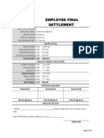 Employee Final Settlement Details
