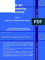 ME 291 Engineering Economy: Geometric Gradient Series Factors