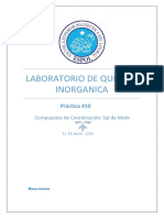 Lab de Inorganica - Practica 10 - 2017