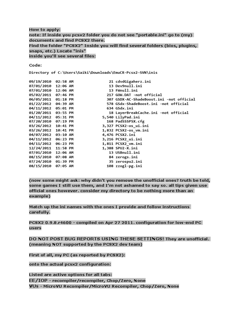 Config Pcsx2 Pdf Directory Computing Utility Software