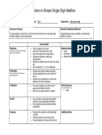 Lesson Plan For Single Digit Addition 2018