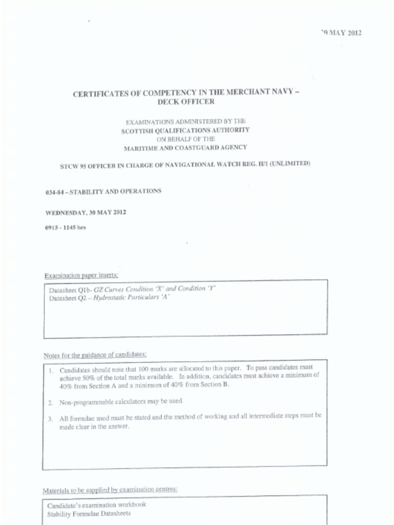 34 2012 Mar OOW Stability SQA Past Paper PDF