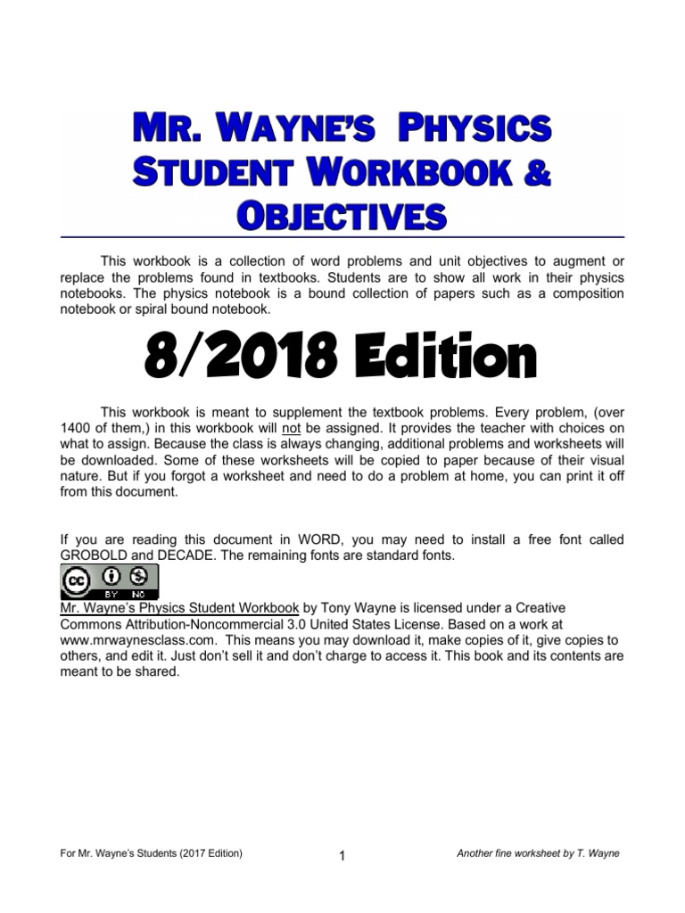 Physics Student Workbook Capacitor Magic Field