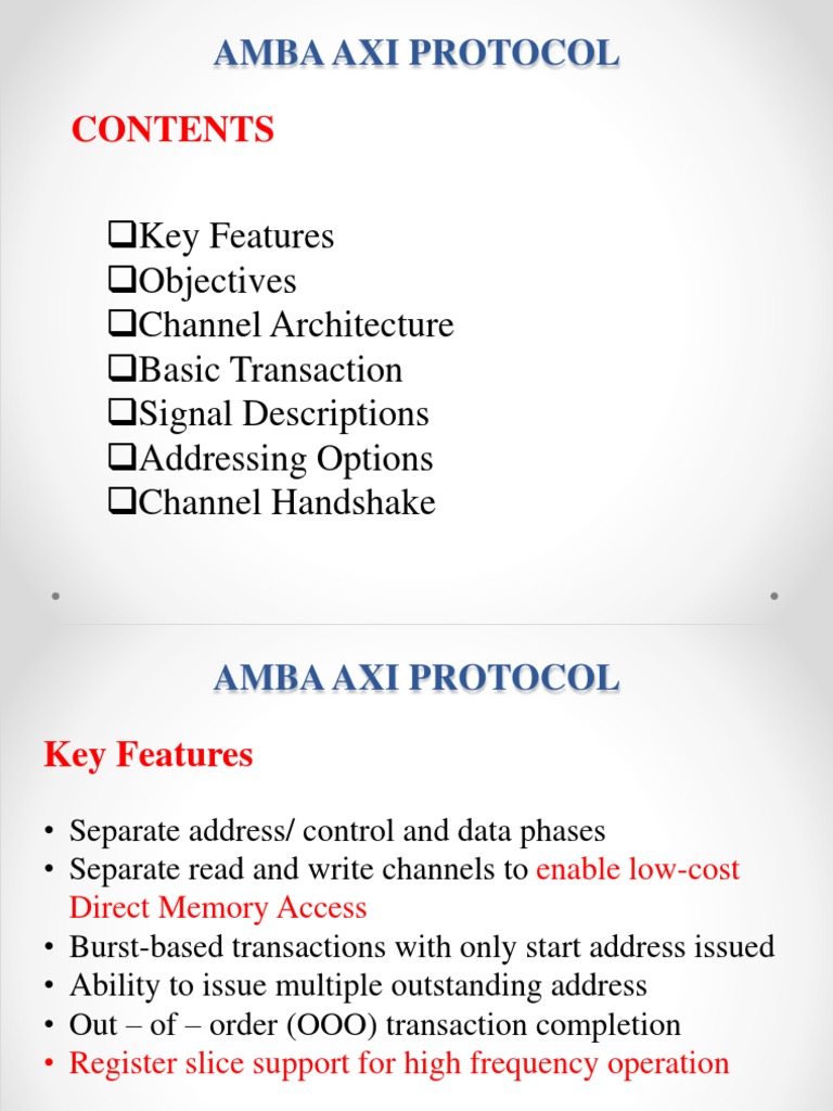 AMBA AXI Protocol Overview | PDF | Digital Electronics | Data Transmission