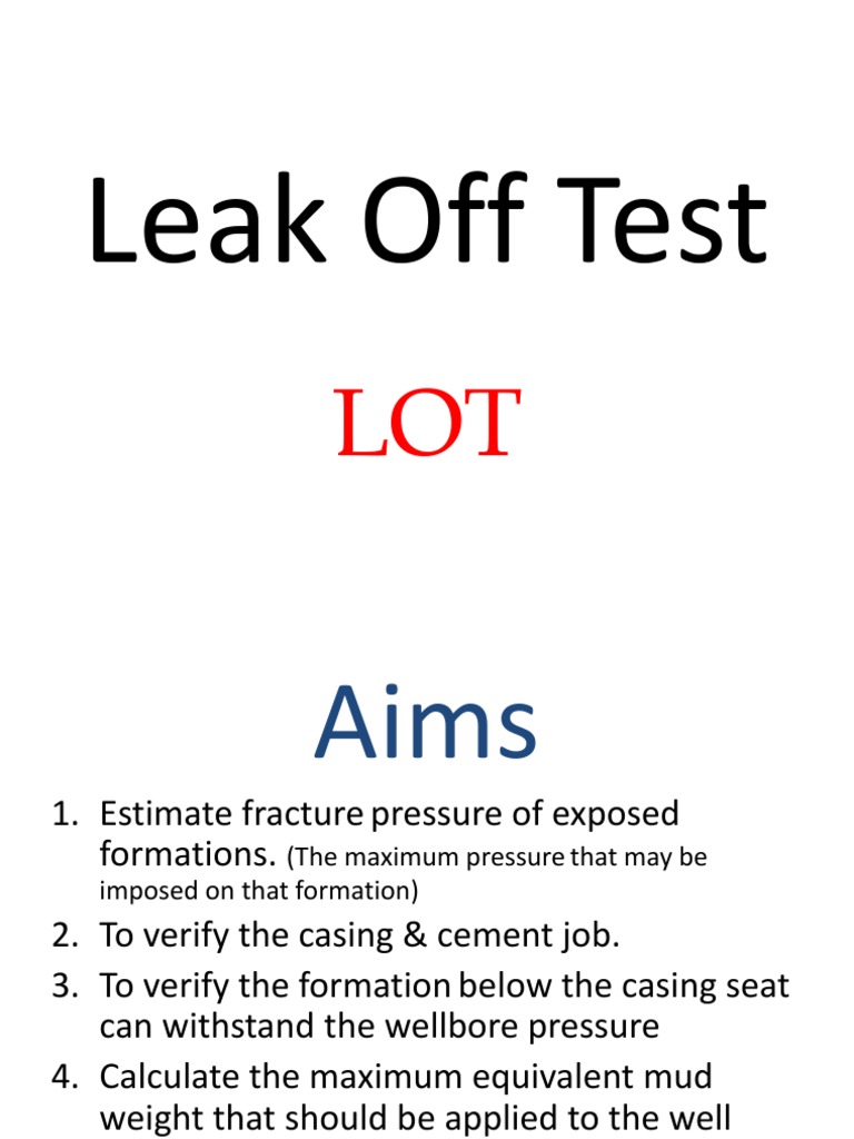 Leak Off Test PDF Casing (Borehole) Geotechnical Engineering