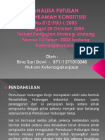 Analisa Putusan MK No. 012/PUU-I/2003 