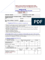 Fiche Descriptive D'une Unité D'enseignement (UE)