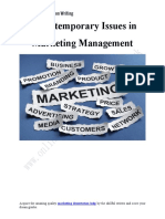 Contemporary Issues in Marketing Management