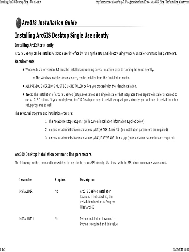 Silent ArcGIS Installation Guide | PDF | Arc Gis | Installation ...